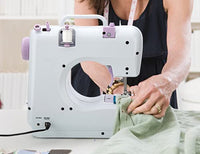 1 x RAW Customer Returns Mini Sewing Machine for Beginner by Campumer - Small Electric Sewing Machines with 2 Speed 12 Built-in Stitch Patterns CP-054-UK-A3 - RRP £23.99