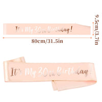 6 x Brand New NETUME Birthday Sash for Women, Rose Gold Birthday Sashes with It s My 30th Birthday Satin Sash for Birthday Party, Personalised Sashes Happy Birthday Sash for Adults Ideal Birthday Accessories Gifts - RRP £24.42