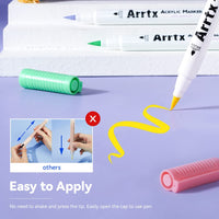 1 x RAW Customer Returns Arrtx 30 Colors Acrylic Paint Pens for Rock Painting, Extra Brush Tip, Water Based Paint Markers for Stone, Glass, Easter Egg, Wood and Fabric Painting-No Toxic,No Odor - RRP £34.99