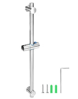 1 x RAW Customer Returns QWORK 26 Inch Adjustable Shower Riser Rail with Sliding Shower Head Bracket, 304 Stainless Steel Brushed Finish Shower Rail Kit 66 cm  - RRP £20.38