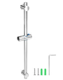 1 x RAW Customer Returns QWORK 26 Inch Adjustable Shower Riser Rail with Sliding Shower Head Bracket, 304 Stainless Steel Brushed Finish Shower Rail Kit 66 cm  - RRP £20.38
