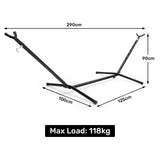 1 x RAW Customer Returns BEJOY Double Hammock with Stand,Extra Large Cotton Cloth and Adjustable Heavy-Duty Steel Frame for Indoor Outdoor Garden Camping Swing for Adult Kids,Camping Patio Bed Swing, Dark gray - RRP £80.99