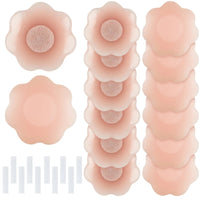 1 x Brand New HANGO 7 Pairs Silicone Nipple Covers - Women s Silicone Nipple Stickers, Reusable Adhesive Silicone Ointment Breast Petals. Pink - RRP £7.68
