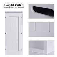 1 x RAW Customer Returns Lantaly Slimline Wooden Bathroom Storage Unit, Toilet Roll Paper Cabinet, Compact Shaker, Multi-Purpose Cleaning Tidy Box - RRP £21.99