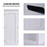 1 x RAW Customer Returns Lantaly Slimline Wooden Bathroom Storage Unit, Toilet Roll Paper Cabinet, Compact Shaker, Multi-Purpose Cleaning Tidy Box - RRP £21.99