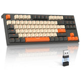 1 x RAW Customer Returns LexonElec M88 Wireless Mechanical Keyboard,87 Keys QWERTY Layout TKL Hot Swappable Keyboard, Bluetooth 2.4Ghz Dual Mode 2-in-1 Receiver,Retro PBT Keycaps Linear Red Switch for PC MAC Tablet-Twilight - RRP £35.99