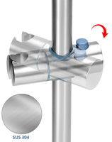 1 x RAW Customer Returns QWORK 26 Inch Adjustable Shower Riser Rail with Sliding Shower Head Bracket, 304 Stainless Steel Brushed Finish Shower Rail Kit 66 cm  - RRP £20.38