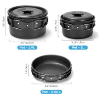 1 x RAW Customer Returns Odoland Camping Cookware Set with Stove Cookware Pan Cup Plates Folding Cutlery Gavette for 1-2 People Lightweight and Compact for Camping Trekking Picnic Hiking - RRP £39.61
