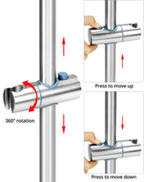 1 x RAW Customer Returns QWORK 26 Inch Adjustable Shower Riser Rail with Sliding Shower Head Bracket, 304 Stainless Steel Brushed Finish Shower Rail Kit 66 cm  - RRP £20.38
