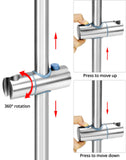 1 x RAW Customer Returns QWORK 26 Inch Adjustable Shower Riser Rail with Sliding Shower Head Bracket, 304 Stainless Steel Brushed Finish Shower Rail Kit 66 cm  - RRP £20.38