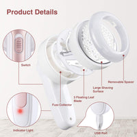 1 x RAW Customer Returns Lint Remover, Electric Fabric Shaver Bobble Remover for Clothing with 3 Blades USB, Portable Quick Debobbler clothes Shaver Lint Roller Carpet Blanket Sweater Fuzz Pilling Fluff Remover for Clothes - RRP £13.99