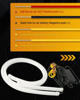 1 x RAW Customer Returns Qasim 60cm Sequential LED Strips APP Bluetooth Control RGB Multi Color Headlight 24 Inch LED Daytime Running Lights Flexible DRL Tube Strip 12V 2-Pack - RRP £28.99