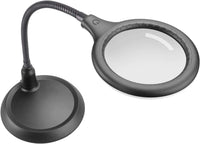 1 x RAW Customer Returns Large 5X Magnifying Lamp, ZHSX Dimmable Hands Free Magnifying Glass with Light and Stand for Hobbies Reading Artist Crafts - RRP £32.99