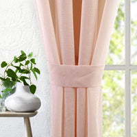 3 x RAW Customer Returns Singinglory Pink Voile Curtains Set of 2 with Tiebacks, Blush Pink Sheer Net Solid Transparent Window Drop Pink,52X90  - RRP £65.94
