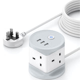 7 x RAW Customer Returns Cube Extension Lead 5M with USB Slots, Chiefox 4 Way Plug Extension Cable with 3 USB Ports 5V 2.4A , Desk Extension Cord Socket with Switch, UK Power strip for Deck Home Office Travel Room - RRP £153.93