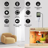 1 x RAW Customer Returns KETOTEK Digital Humidity Controller Plug Humidistat Thermostat Outlet 230V with Alarm for Humidifier Dehumidifier Reptile Terrariums - RRP £29.99