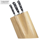 1 x RAW Customer Returns Sabatier Professional Curved 5 Piece Knife Block Set - Solid Oak, Full Tang Knives, High Carbon Steel, Taper Ground Blades, Triple Rivet Comfort Handles. Sharper for Longer. by Taylors Eye Witness. - RRP £105.36