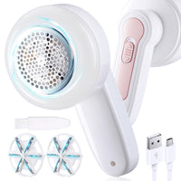 1 x RAW Customer Returns Lint Remover, Electric Fabric Shaver Bobble Remover for Clothing with 3 Blades USB, Portable Quick Debobbler clothes Shaver Lint Roller Carpet Blanket Sweater Fuzz Pilling Fluff Remover for Clothes - RRP £13.99