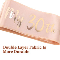 6 x Brand New NETUME Birthday Sash for Women, Rose Gold Birthday Sashes with It s My 30th Birthday Satin Sash for Birthday Party, Personalised Sashes Happy Birthday Sash for Adults Ideal Birthday Accessories Gifts - RRP £24.42