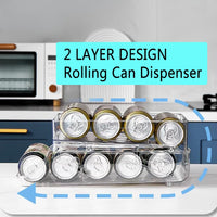 1 x RAW Customer Returns LIVAZIO Rolling Can Dispenser Stackable Fridge Storage Drawer Organiser Can Holder Container Drink Dispenser Organiser for Fridge Drawer Kitchen Cupboard Pantry Countertop Storage Organiser,Large - RRP £19.99
