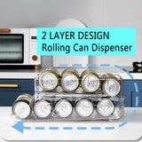 1 x RAW Customer Returns LIVAZIO Rolling Can Dispenser Stackable Fridge Storage Drawer Organiser Can Holder Container Drink Dispenser Organiser for Fridge Drawer Kitchen Cupboard Pantry Countertop Storage Organiser,Large - RRP £19.99