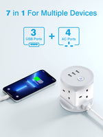 7 x RAW Customer Returns Cube Extension Lead 5M with USB Slots, Chiefox 4 Way Plug Extension Cable with 3 USB Ports 5V 2.4A , Desk Extension Cord Socket with Switch, UK Power strip for Deck Home Office Travel Room - RRP £153.93