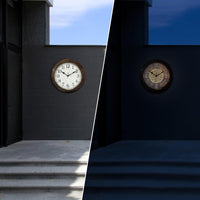 1 x RAW Customer Returns OCEST Luminous Garden Clocks Outdoor Waterproof, 15 inch Metal Large Night Light Up Glow in The Dark Wall Clock Silent Battery Operated, Outside Decor Clock for Pool Living Room Kitchen Gift - RRP £54.99