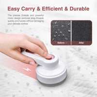 1 x RAW Customer Returns Lint Remover, Electric Fabric Shaver Bobble Remover for Clothing with 3 Blades USB, Portable Quick Debobbler clothes Shaver Lint Roller Carpet Blanket Sweater Fuzz Pilling Fluff Remover for Clothes - RRP £13.99