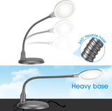 1 x RAW Customer Returns Large 5X Magnifying Lamp, ZHSX Dimmable Hands Free Magnifying Glass with Light and Stand for Hobbies Reading Artist Crafts - RRP £32.99