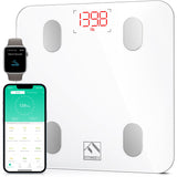 1 x RAW Customer Returns FITINDEX Bluetooth Body Fat Scale, Smart Bathroom Digital Weight Scale Body Composition Monitor Health Analyzer with Smartphone App for Fitness Black  - RRP £16.99