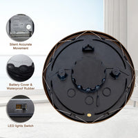 1 x RAW Customer Returns OCEST Luminous Garden Clocks Outdoor Waterproof, 15 inch Metal Large Night Light Up Glow in The Dark Wall Clock Silent Battery Operated, Outside Decor Clock for Pool Living Room Kitchen Gift - RRP £54.99