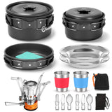 1 x RAW Customer Returns Odoland Camping Cookware Set with Stove Cookware Pan Cup Plates Folding Cutlery Gavette for 1-2 People Lightweight and Compact for Camping Trekking Picnic Hiking - RRP £39.61