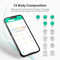 1 x RAW Customer Returns FITINDEX Bluetooth Body Fat Scale, Smart Bathroom Digital Weight Scale Body Composition Monitor Health Analyzer with Smartphone App for Fitness Black  - RRP £16.99