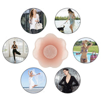 1 x Brand New HANGO 7 Pairs Silicone Nipple Covers - Women s Silicone Nipple Stickers, Reusable Adhesive Silicone Ointment Breast Petals. Pink - RRP £7.68