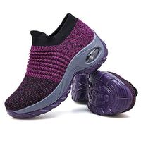 1 x RAW Customer Returns Women Hypersoft Sneakers Walking Shoes - Mesh Trainers Slip On Sock Air Cushion Lady Modern Shoes Platform Loafer Grey 4.5 UK - RRP £9.98