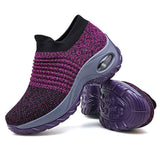 1 x RAW Customer Returns Women Hypersoft Sneakers Walking Shoes - Mesh Trainers Slip On Sock Air Cushion Lady Modern Shoes Platform Loafer Grey 4.5 UK - RRP £9.98