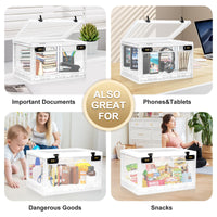 1 x RAW Customer Returns Lalifebuss Large Lockable Storage Box, Combination Lock Box for Personal Items Office Locker School Medicine Snacks Phone Jail Electronic Home - RRP £36.99