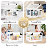 1 x RAW Customer Returns Lalifebuss Large Lockable Storage Box, Combination Lock Box for Personal Items Office Locker School Medicine Snacks Phone Jail Electronic Home - RRP £36.99