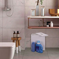 1 x RAW Customer Returns Lantaly Slimline Wooden Bathroom Storage Unit, Toilet Roll Paper Cabinet, Compact Shaker, Multi-Purpose Cleaning Tidy Box - RRP £21.99