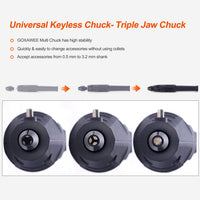 1 x RAW Customer Returns Rotary Tool Kit, GOXAWEE 130W Multi-Functional Mini Grinder Set with 140 Accessories Keyless Chuck Flex Shaft Varible Speed Multi Tool for Craft Projects DIY Creations - RRP £28.89