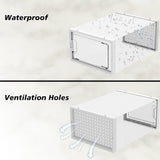 1 x RAW Customer Returns HOMIDEC Shoe Storage Box,12 pcs Stackable Shoe Boxes Clear Plastic Shoe Organizer Shoe Containers with Lids for Women Men,Fit up to UK 9.5,White - RRP £27.98