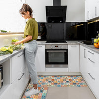 1 x RAW Customer Returns MIQEBX 2 Pcs Kitchen Rugs and Mats, Anti Fatigue Kitchen Rug Sets,Comfort Floor Mats Washable Non Slip Kitchen Rug Runner for Office Sink Laundry Geometry C, 40x120cm 40x60cm  - RRP £20.99