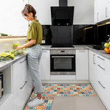 1 x RAW Customer Returns MIQEBX 2 Pcs Kitchen Rugs and Mats, Anti Fatigue Kitchen Rug Sets,Comfort Floor Mats Washable Non Slip Kitchen Rug Runner for Office Sink Laundry Geometry C, 40x120cm 40x60cm  - RRP £20.99