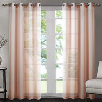 3 x RAW Customer Returns Singinglory Pink Voile Curtains Set of 2 with Tiebacks, Blush Pink Sheer Net Solid Transparent Window Drop Pink,52X90  - RRP £65.94
