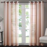 3 x RAW Customer Returns Singinglory Pink Voile Curtains Set of 2 with Tiebacks, Blush Pink Sheer Net Solid Transparent Window Drop Pink,52X90  - RRP £65.94