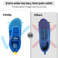1 x RAW Customer Returns FitVille Wide Fit Trainers for Men Arch Support Road Running Shoes Lightweight Breathable Athletic Sneakers for Gym Fitness Jogging Walking, Azure Blue, 10, Wide - RRP £49.99