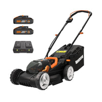 1 x RAW Customer Returns WORX 40V Cordless 34cm Lawn Mower WG779E with 2 x 2.5Ah Batteries Dual Port Charger, Cutting Height 20-70mm Powershare 30L Grass Bag Cutting Width Up to 280m  - RRP £279.99