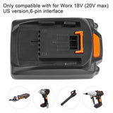1 x RAW Customer Returns LabTEC WA3512 18V 3000mAh Lithium Battery Replacement for Worx 18V Battery WA3525 WA3578 WA3520 WA3575 WA3512 WA3512.1 WA3522 WA3544 WA3671 Cordless Power Tool Battery - RRP £23.99