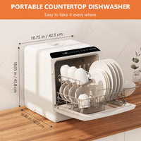 1 x RAW Customer Returns Karlxtom Table Top Dishwasher 6 Programs Mini Dishwasher with Touch Control, Auto-drying, Baby Care Fruit Wash, Perfect for Small Families, Couples - RRP £252.98