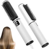 1 x RAW Customer Returns Cordless Hair Straightener Brush, Mini Portable Travel Wireless Straightener Negative Ion with Type-C Rechargeable Anti-Scald Fast Heating 4 Temp Settings, Hair Straighteners Comb for Women Gift - RRP £49.99